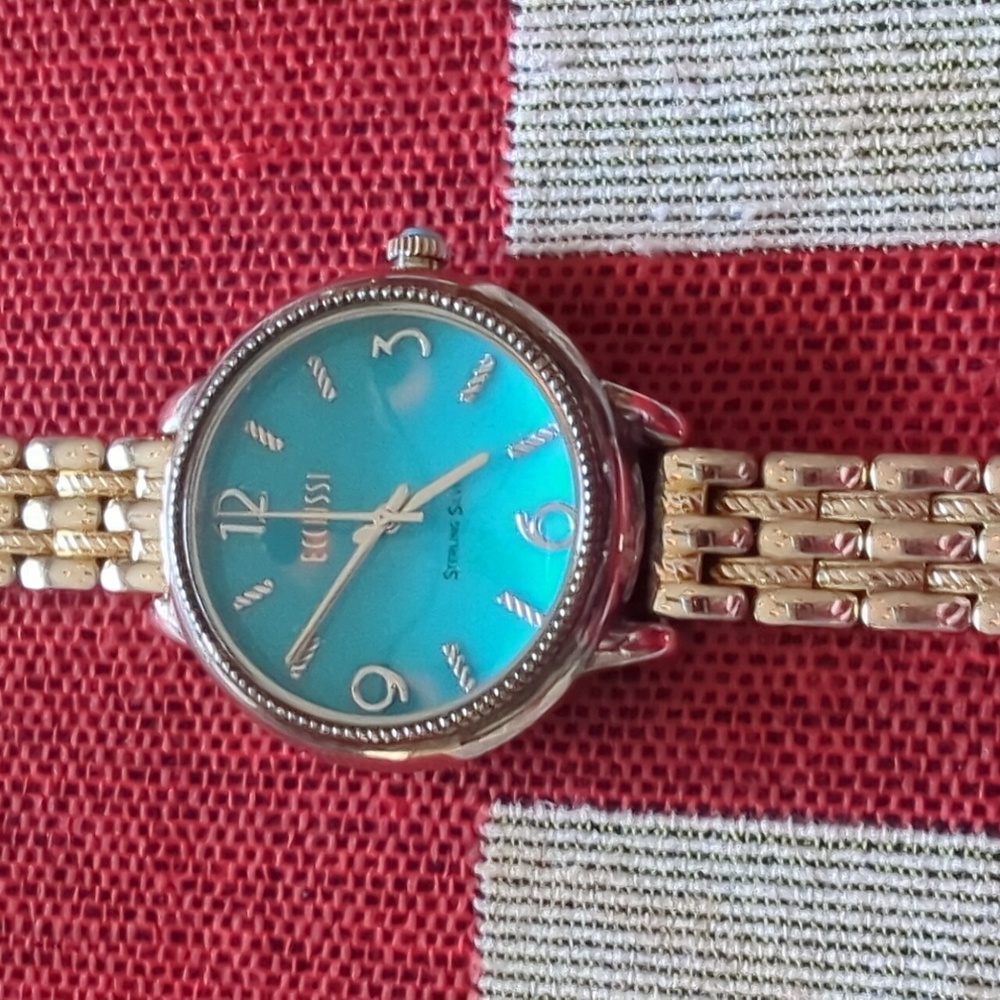 14k Rose Gold Turquoise gemstone Vtg watch